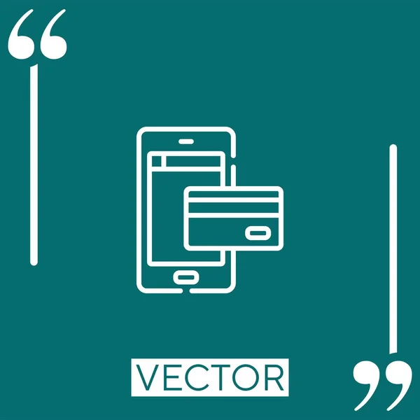 Ícone Vetor Smartphone Ícone Linear Linha Curso Editável — Vetor de Stock