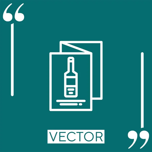 Ícone Vetor Menu Vinho Ícone Linear Linha Curso Editável — Vetor de Stock