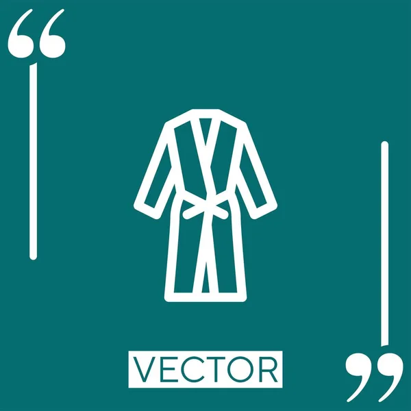 Bademantel Vektor Symbol Lineares Symbol Editierbare Strichlinie — Stockvektor