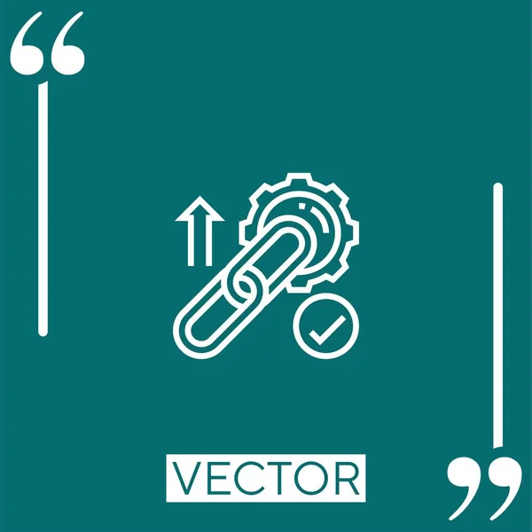 Ícone Vetorial Backlink Ícone Linear Linha Curso Editável — Vetor de Stock