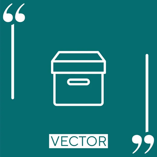 Caja Cartón Icono Vectorial Icono Lineal Línea Carrera Editable — Vector de stock