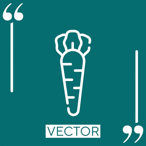 Линейная Иконка Морковного Вектора Редактируемая Линия Хода — стоковый вектор