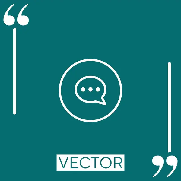 Ícone Vetor Chat Ícone Linear Linha Curso Editável — Vetor de Stock