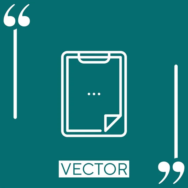 Icône Vectorielle Presse Papiers Icône Linéaire Ligne Course Modifiable — Image vectorielle