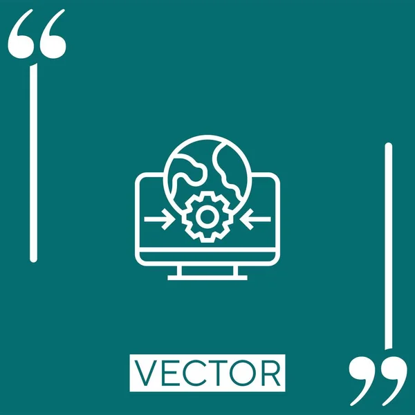 Data Vector Icon Linear Icon Editable Stroke Line — Stock Vector