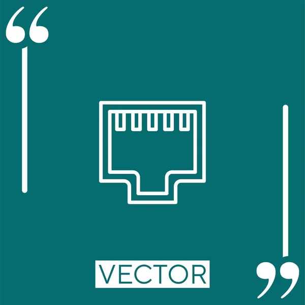 Ethernet Vector Icon Icono Lineal Línea Carrera Editable — Vector de stock