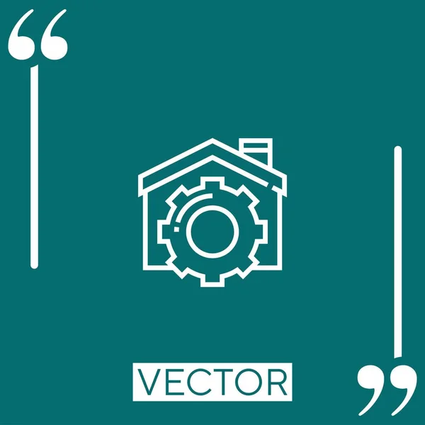 Ícone Vetor Casa Ícone Linear Linha Curso Editável — Vetor de Stock