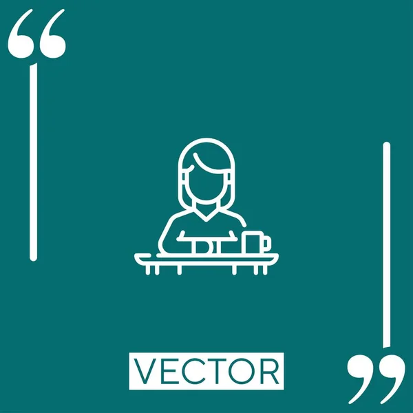 Interviewer Vektorsymbol Lineares Symbol Editierbare Strichlinie — Stockvektor