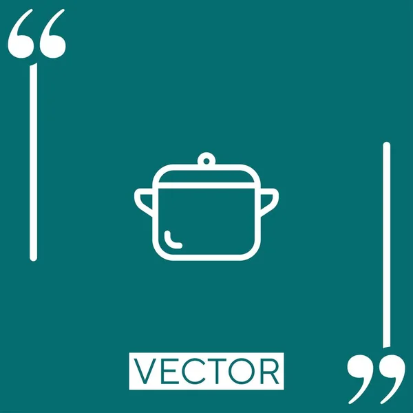 Ícone Vetor Pote Ícone Linear Linha Curso Editável — Vetor de Stock