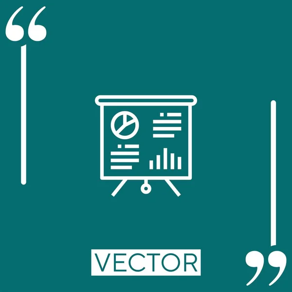 Présentation Icône Vectorielle Icône Linéaire Ligne Course Modifiable — Image vectorielle
