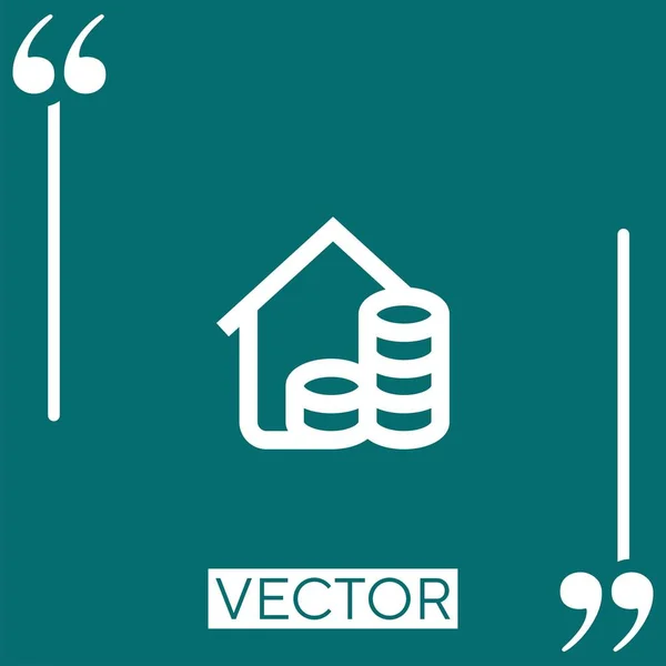 Immobilien Vektor Symbol Lineares Symbol Editierbare Strichlinie — Stockvektor