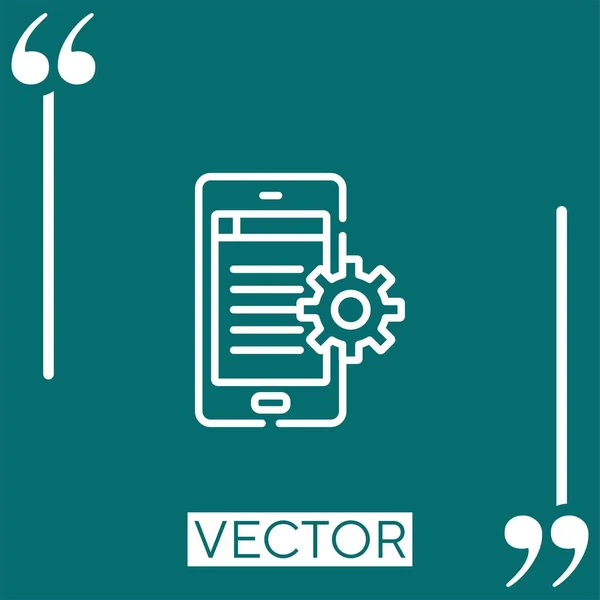 Smartphone Vektor Ikon Linjär Ikon Redigerbar Stroke Linje — Stock vektor