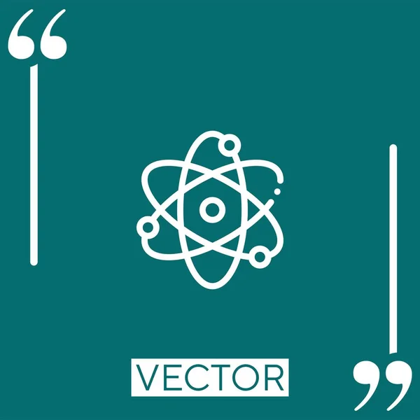 Atomvektorsymbol Lineares Symbol Editierbare Strichlinie — Stockvektor