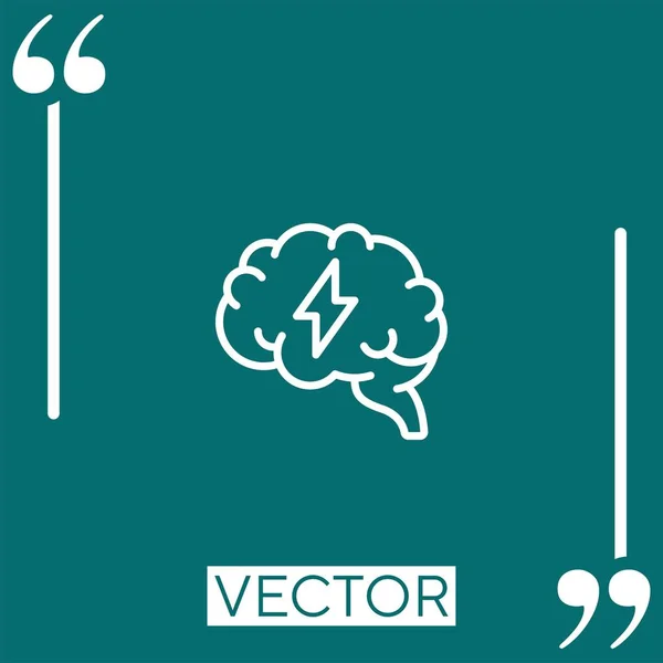 Ícone Vetor Cerebral Ícone Linear Linha Curso Editável —  Vetores de Stock