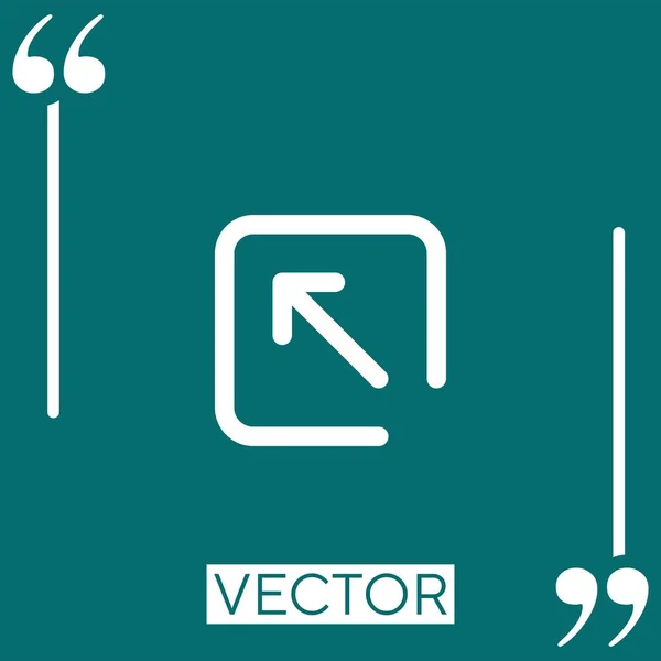 Diagonal Arrow Vector Icon Icono Lineal Línea Carrera Editable — Vector de stock