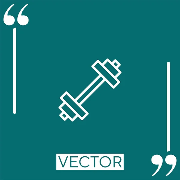 Dumbbell Vector Icon Icono Lineal Línea Carrera Editable — Vector de stock