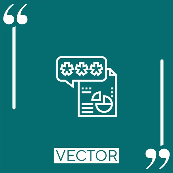 Icono Vector Retroalimentación Icono Lineal Línea Carrera Editable — Vector de stock