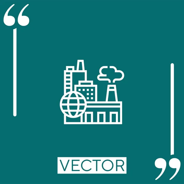 Icono Vector Fábrica Icono Lineal Línea Carrera Editable — Archivo Imágenes Vectoriales