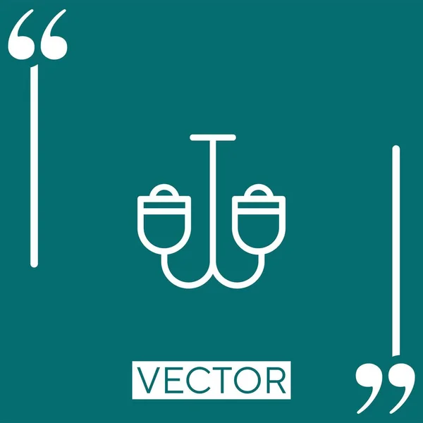 Icono Del Vector Lámpara Icono Lineal Línea Carrera Editable — Vector de stock