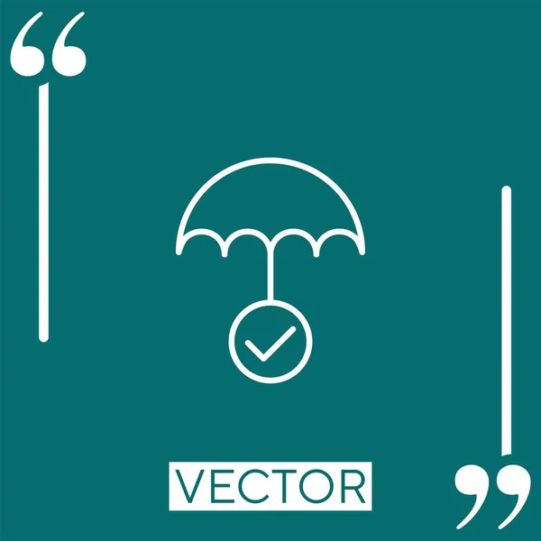 Ícone Vetor Proteção Ícone Linear Linha Curso Editável — Vetor de Stock