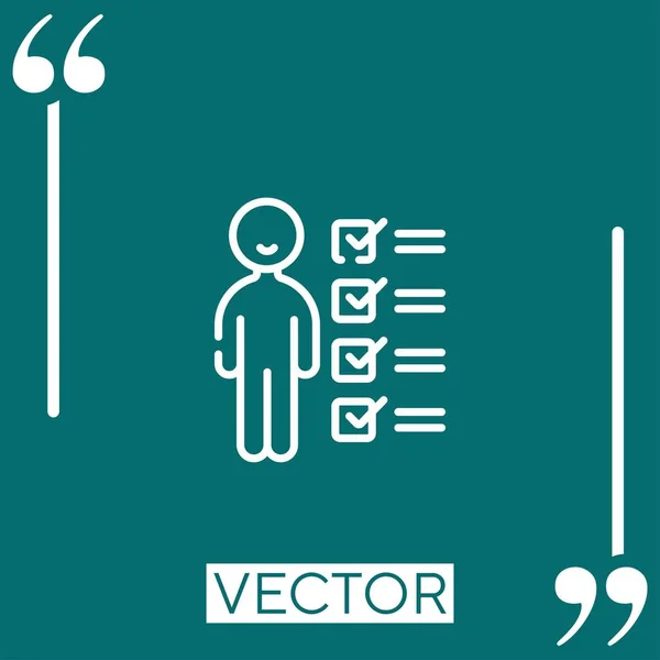 Calificación Vector Icono Icono Lineal Línea Carrera Editable — Vector de stock
