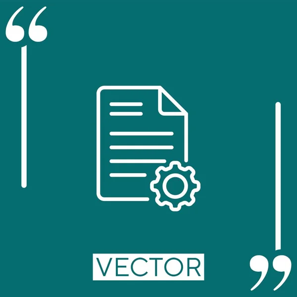 Ícone Vetor Arquivo Ícone Linear Linha Curso Editável — Vetor de Stock