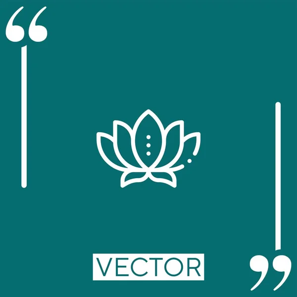 Lotusvektorsymbol Lineares Symbol Editierbare Strichlinie — Stockvektor