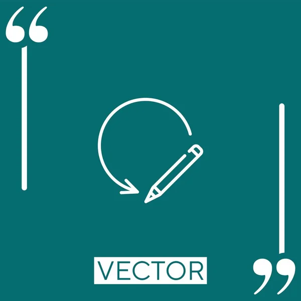 Lápiz Vector Icono Icono Lineal Línea Carrera Editable — Archivo Imágenes Vectoriales