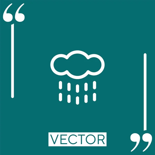 Icône Vectorielle Pluie Icône Linéaire Ligne Course Modifiable — Image vectorielle
