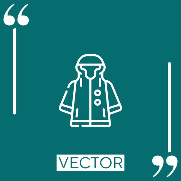 Regenmantel Vektorsymbol Lineares Symbol Editierbare Strichlinie — Stockvektor
