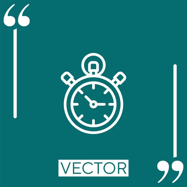 Stopwatch Vector Icon Icono Lineal Línea Carrera Editable — Vector de stock