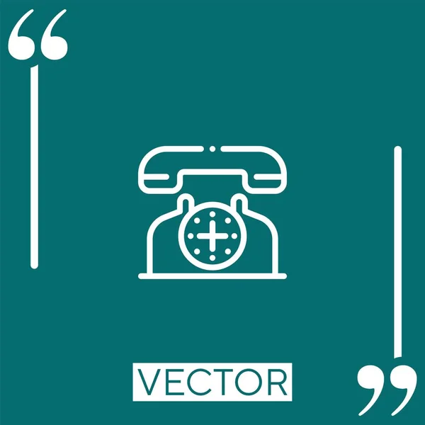 Иконка Вектора Телефонной Линии Редактируемая Линия Хода — стоковый вектор
