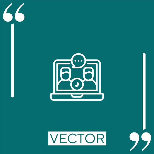 Icône Vectorielle Appel Vidéo Icône Linéaire Ligne Course Modifiable — Image vectorielle