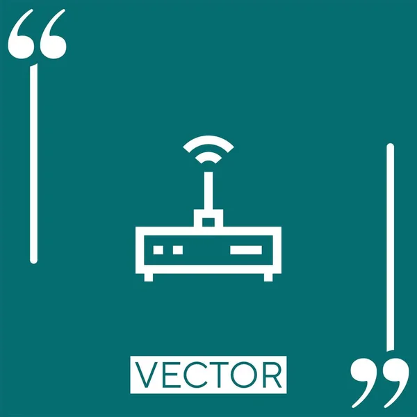 Drahtlose Verbindung Vektorsymbol Lineares Symbol Editierbare Strichlinie — Stockvektor