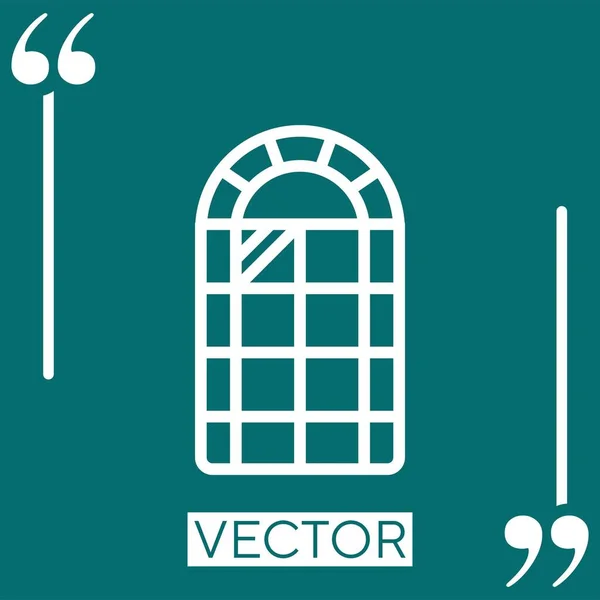 Иконка Вектора Окна Линейная Редактируемая Линия Хода — стоковый вектор