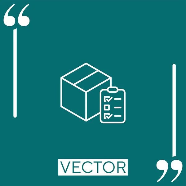 Box Vektor Ikon Linjär Ikon Redigerbar Stroke Linje — Stock vektor