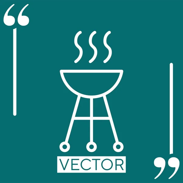 Ícone Vetorial Churrasco Jardim Ícone Linear Linha Curso Editável — Vetor de Stock