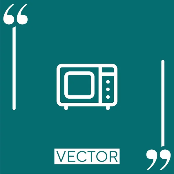 Иконка Микроволнового Вектора Редактируемая Линия Хода — стоковый вектор