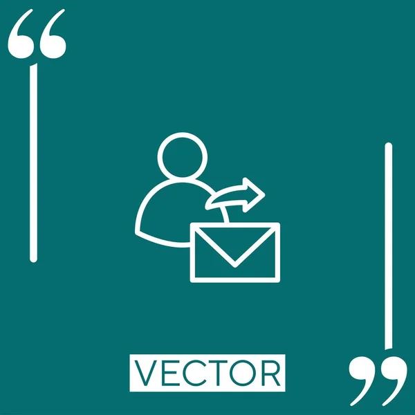 Mail Vektorsymbol Lineares Symbol Senden Editierbare Strichlinie — Stockvektor
