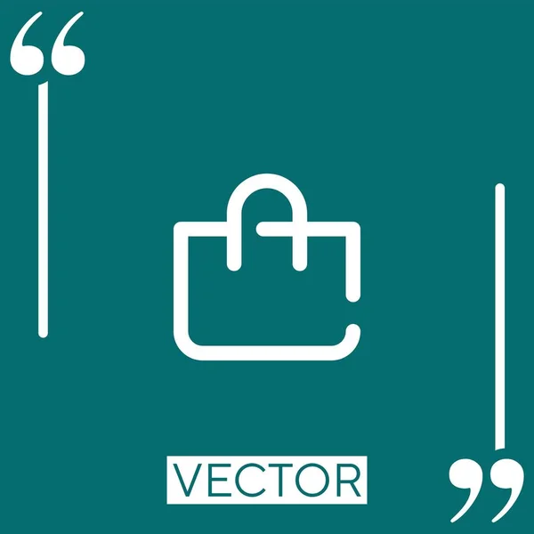 Einkaufstasche Vektor Symbol Lineares Symbol Editierbare Strichlinie — Stockvektor