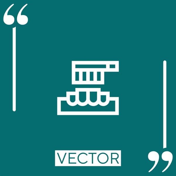 Ícone Vetor Escova Dentes Ícone Linear Linha Curso Editável — Vetor de Stock