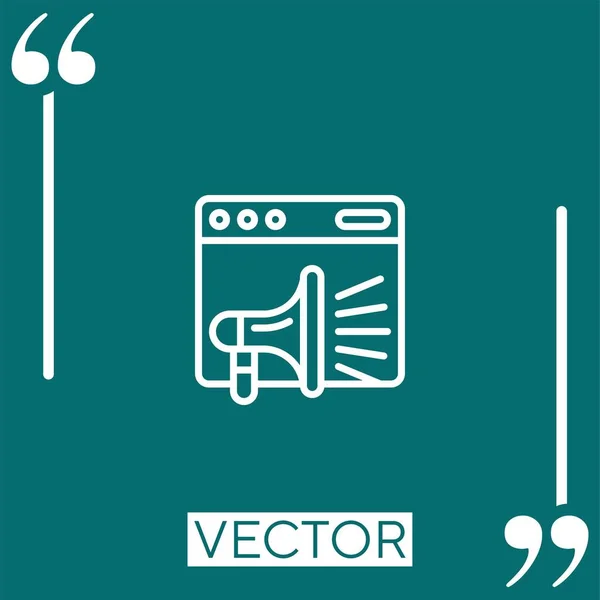 Icône Vectorielle Site Web Icône Linéaire Ligne Course Modifiable — Image vectorielle