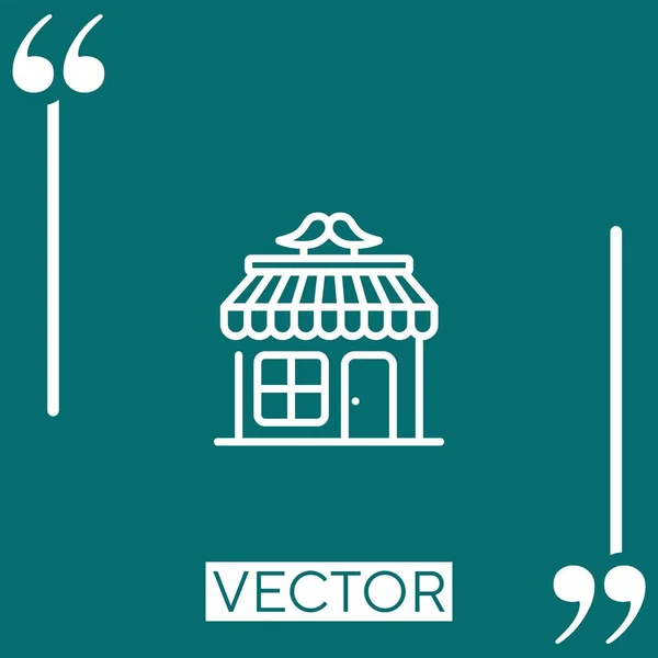Icône Vectorielle Salon Coiffure Icône Linéaire Ligne Course Modifiable — Image vectorielle