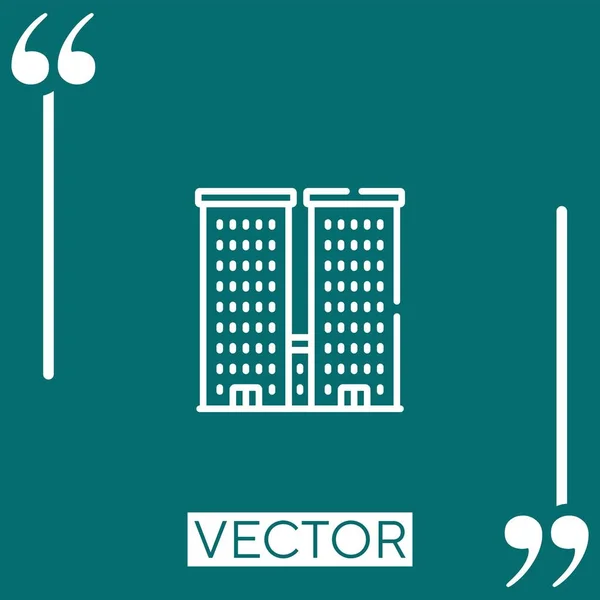Ícone Vetor Construção Ícone Linear Linha Curso Editável — Vetor de Stock