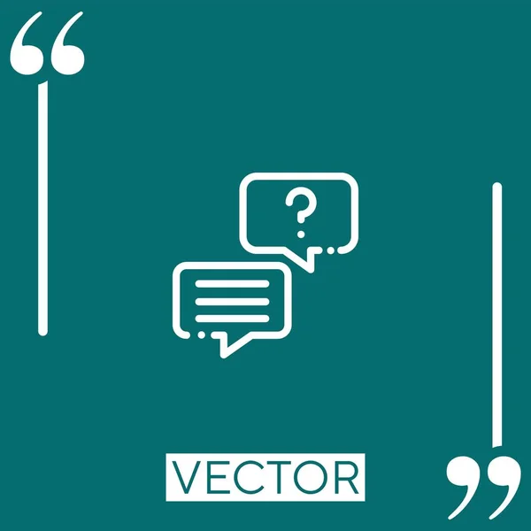 Icono Del Vector Chat Icono Lineal Línea Carrera Editable — Archivo Imágenes Vectoriales