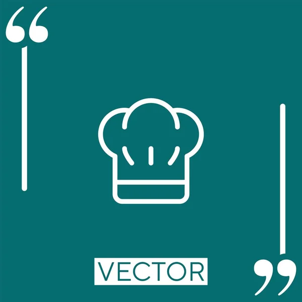 Ícone Vetor Chef Ícone Linear Linha Curso Editável — Vetor de Stock