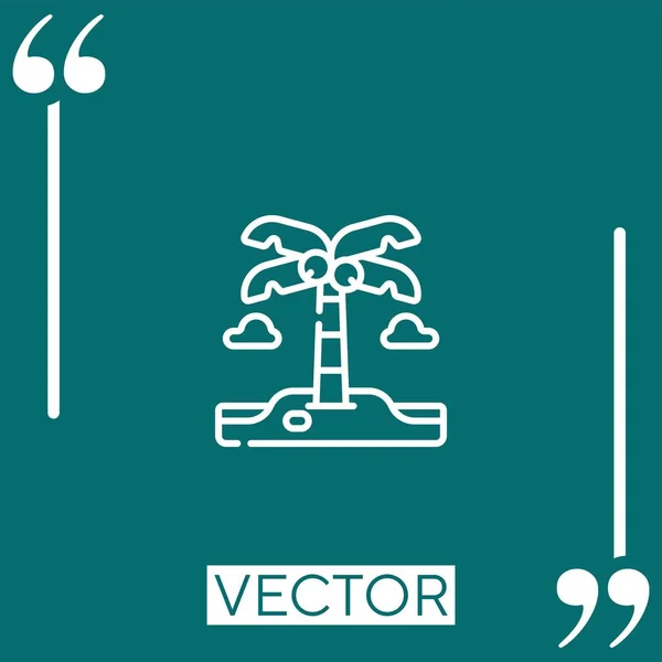 Ícone Vetor Coqueiro Ícone Linear Linha Curso Editável — Vetor de Stock