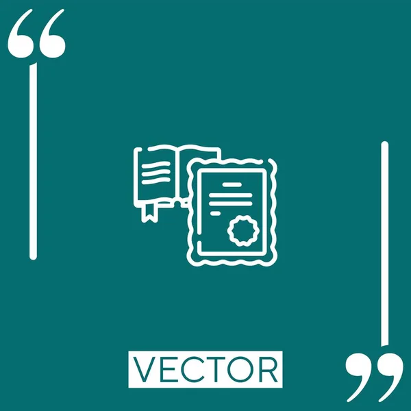 Ícone Vetor Educação Ícone Linear Linha Curso Editável — Vetor de Stock