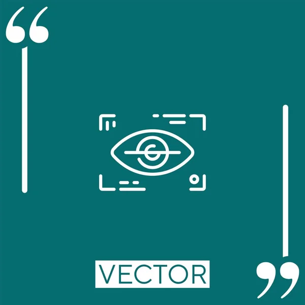 Ícone Vetor Scanner Olho Ícone Linear Linha Curso Editável — Vetor de Stock