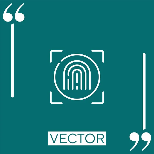 Icono Vector Huellas Dactilares Icono Lineal Línea Carrera Editable — Vector de stock